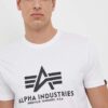 Alpha Industries tricou din bumbac Basic T-Shirt culoarea alb