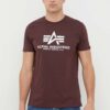 Alpha Industries tricou din bumbac Basic T-Shirt culoarea bordo