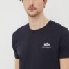 Alpha Industries tricou din bumbac Basic T Small Logo culoarea bleumarin