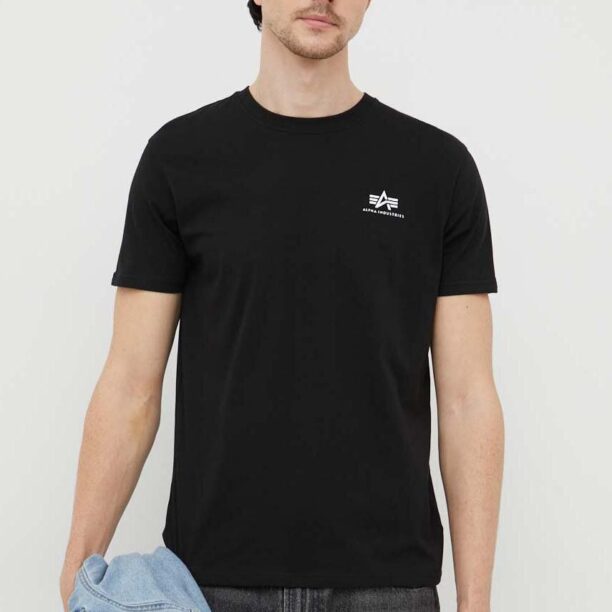 Alpha Industries tricou din bumbac Basic T Small Logo culoarea negru