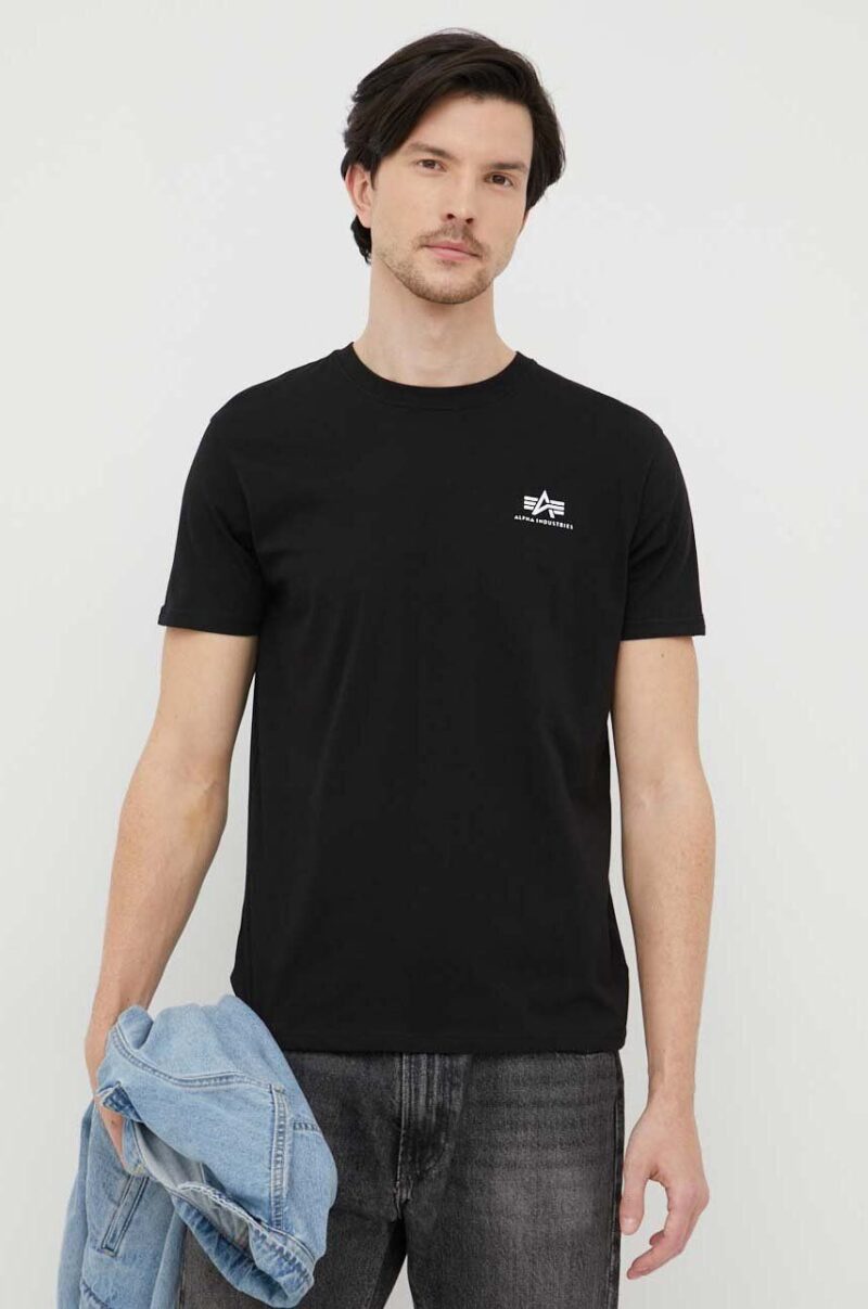 Alpha Industries tricou din bumbac Basic T Small Logo culoarea negru