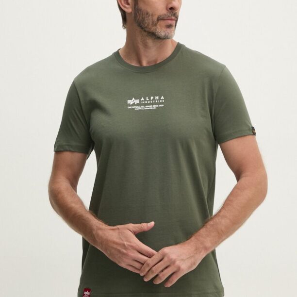 Alpha Industries tricou din bumbac culoarea verde