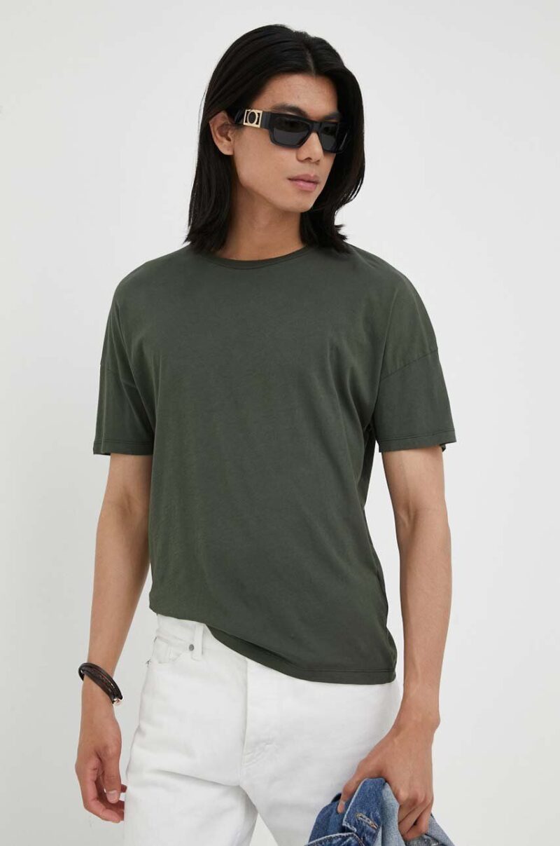 American Vintage tricou din bumbac culoarea verde