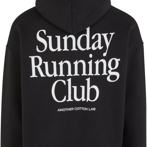 Another Cotton Lab Bluză de molton 'Sunday Running Club'  negru / alb