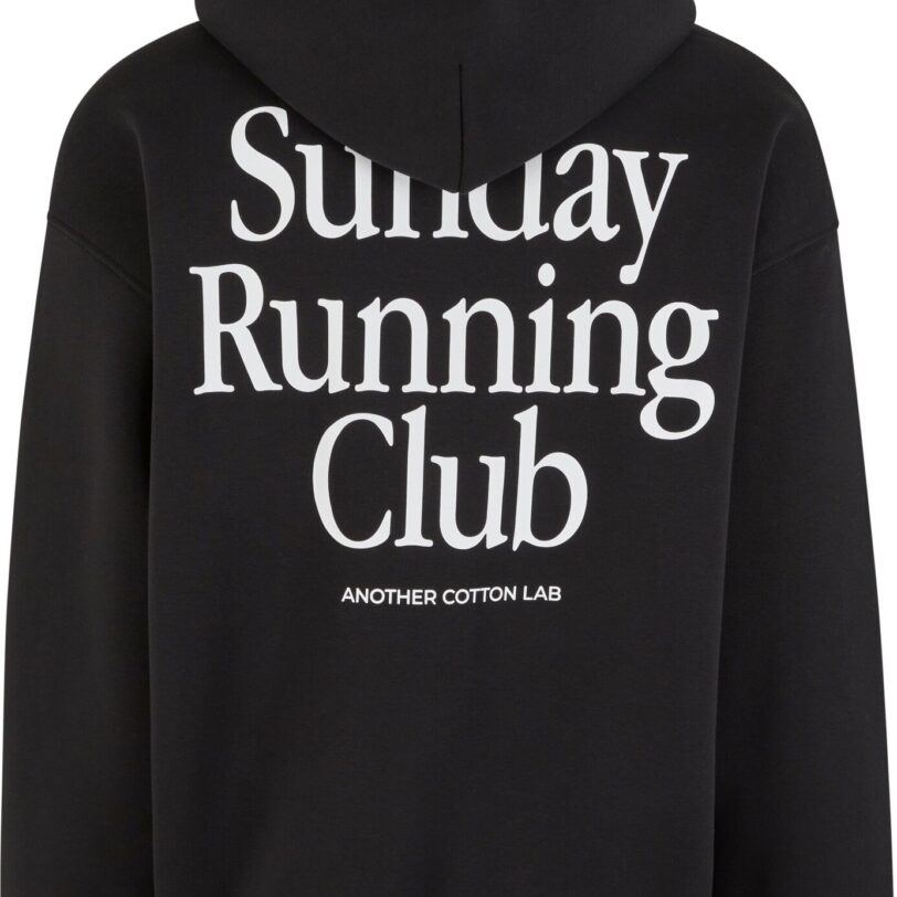 Another Cotton Lab Hanorac 'Sunday Running Club'  negru / alb