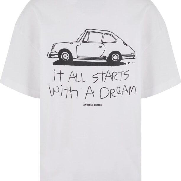 Another Cotton Lab Tricou 'All Starts With A Dream'  negru / alb