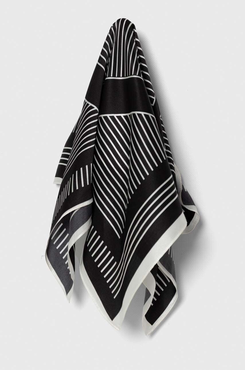 Answear Lab esarfa de matase culoarea negru