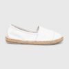 Answear Lab espadrile de piele culoarea alb