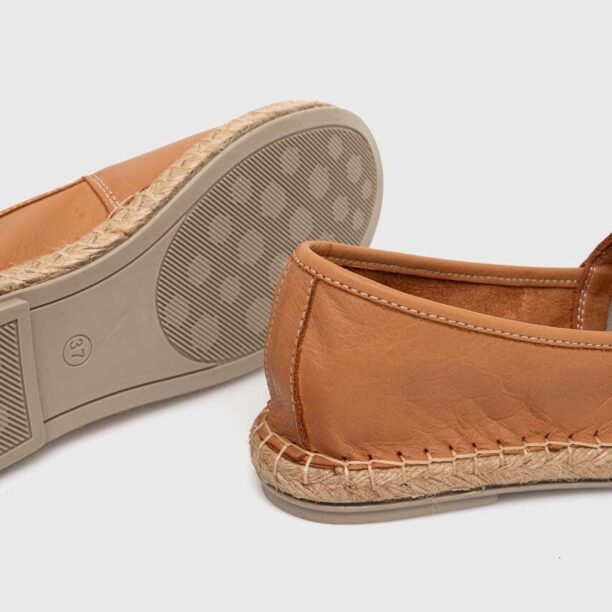 Answear Lab espadrile de piele culoarea maro preţ