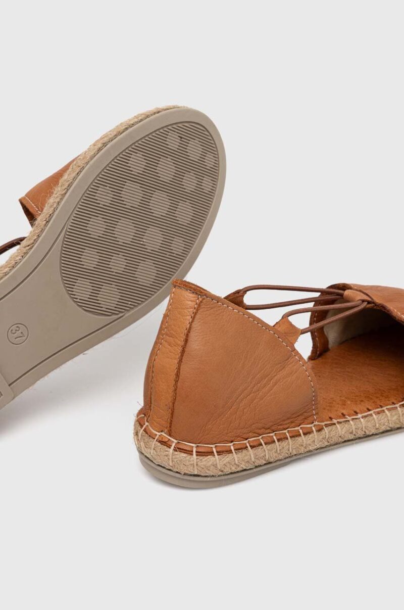 Answear Lab espadrile de piele culoarea maro preţ