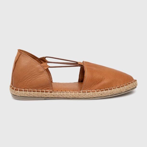 Answear Lab espadrile de piele culoarea maro