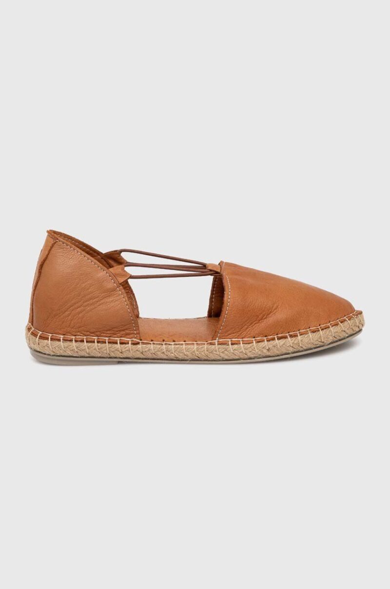 Answear Lab espadrile de piele culoarea maro