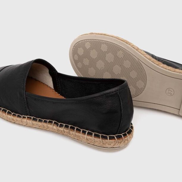 Answear Lab espadrile de piele culoarea negru preţ