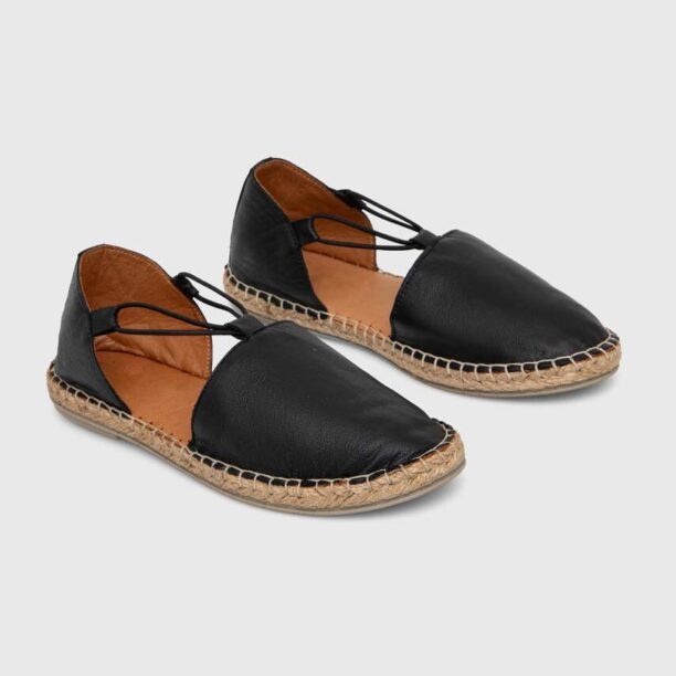 Answear Lab espadrile de piele culoarea negru preţ