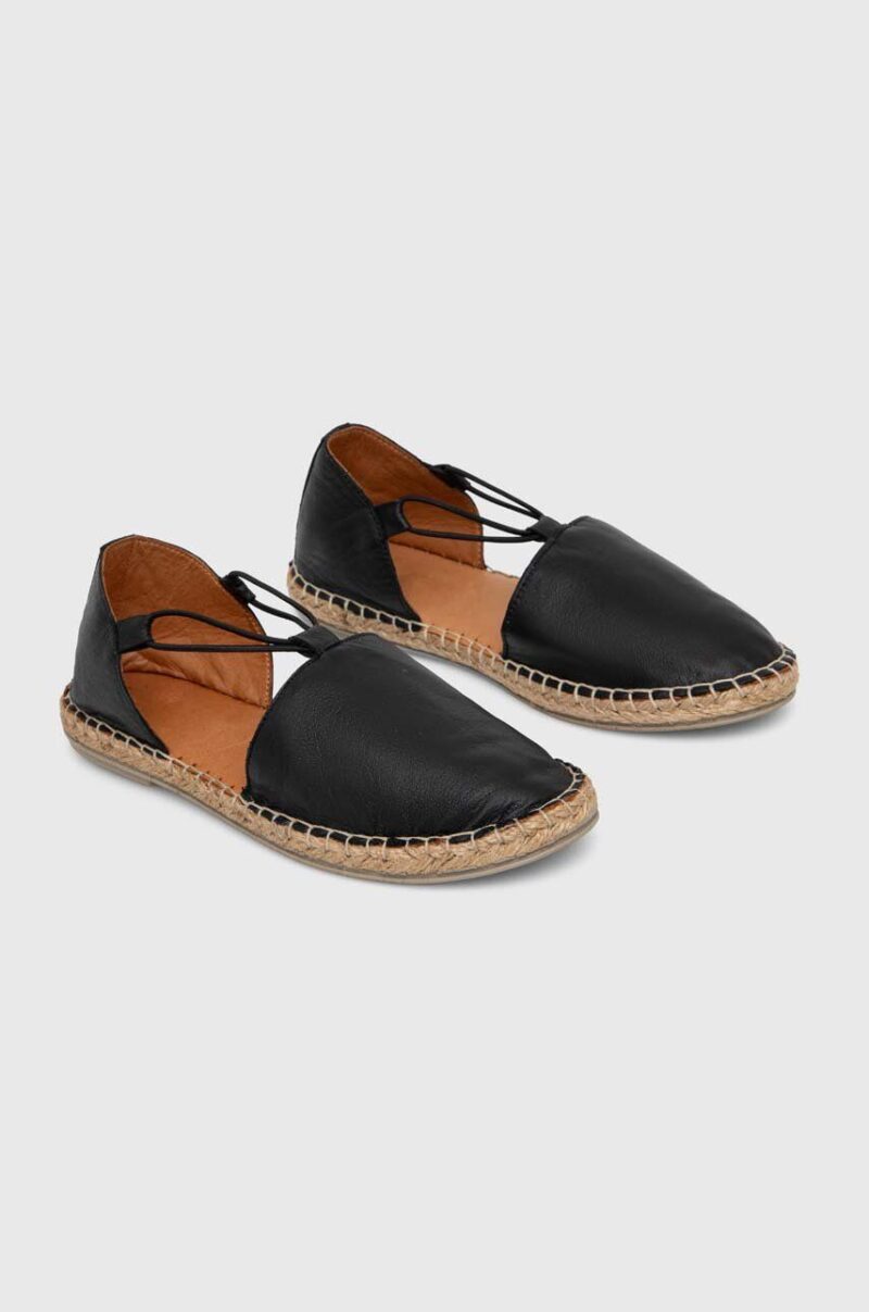 Answear Lab espadrile de piele culoarea negru preţ