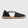 Answear Lab espadrile de piele culoarea negru