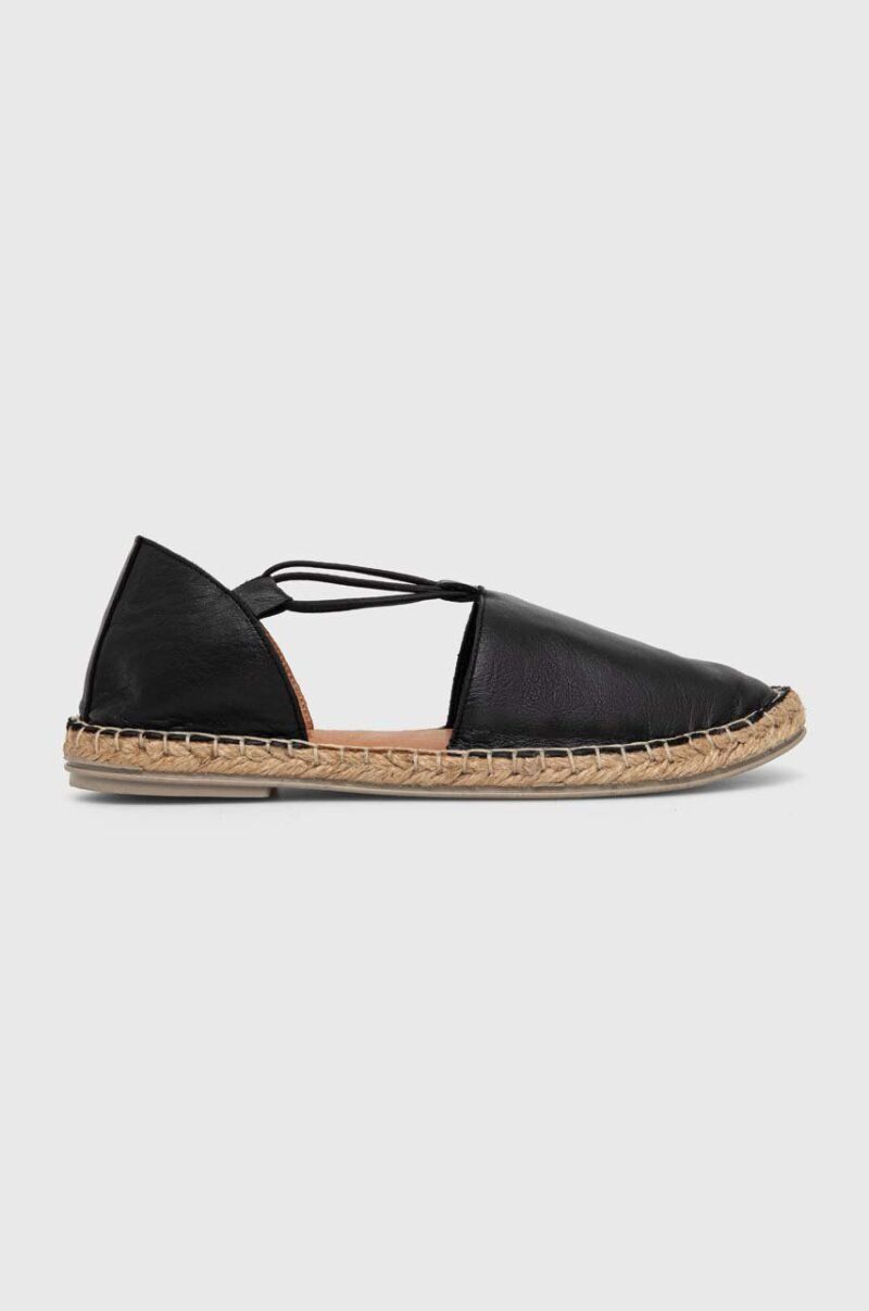 Answear Lab espadrile de piele culoarea negru