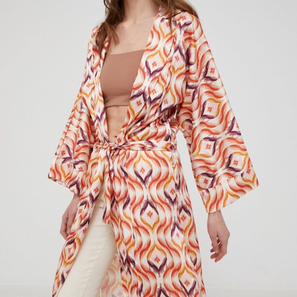 Answear Lab kimono culoarea portocaliu