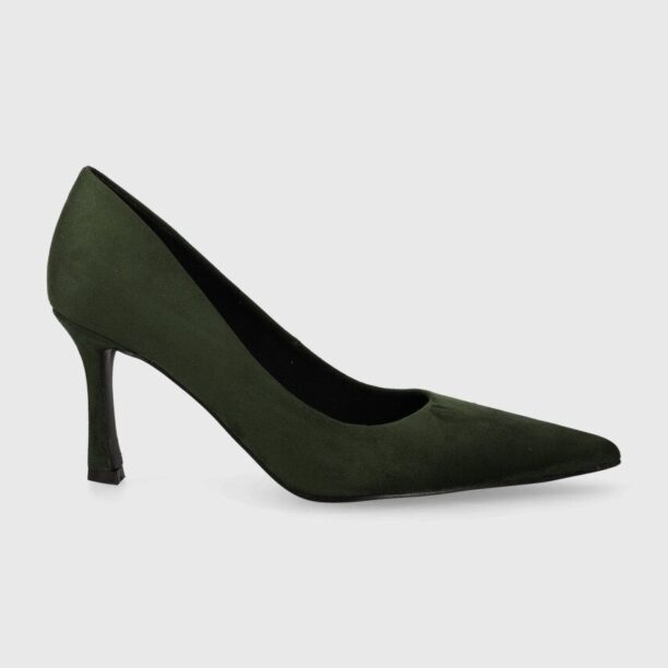 Answear Lab pantofi cu toc culoarea verde