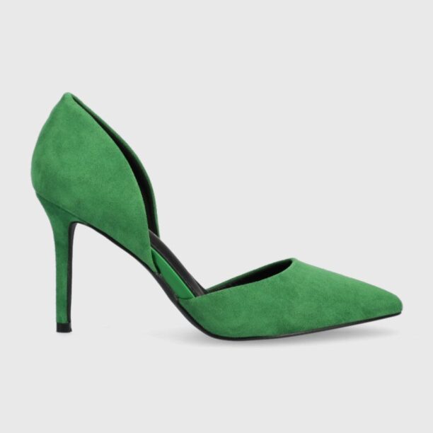 Answear Lab pantofi cu toc culoarea verde