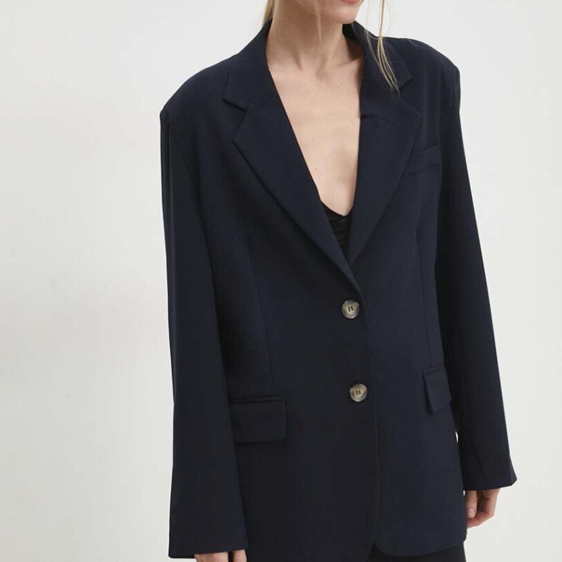 Answear Lab sacou culoarea albastru marin