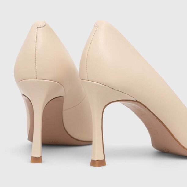 Answear Lab stilettos de piele culoarea bej preţ