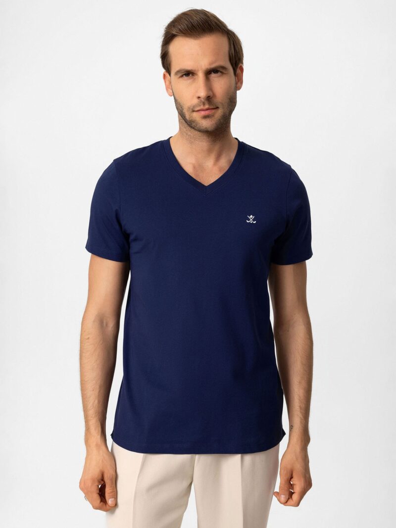 Antioch Tricou  ecru / bleumarin / verde pin