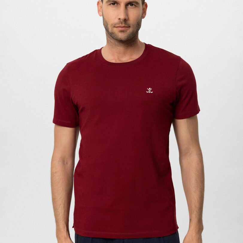Antioch Tricou  roșu bordeaux / alb