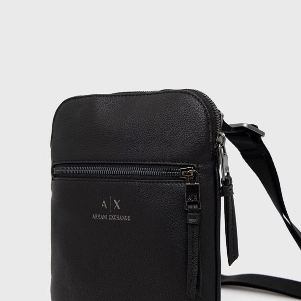 Armani Exchange borseta culoarea negru preţ