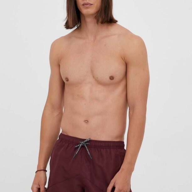 Armani Exchange pantaloni scurti de baie culoarea bordo