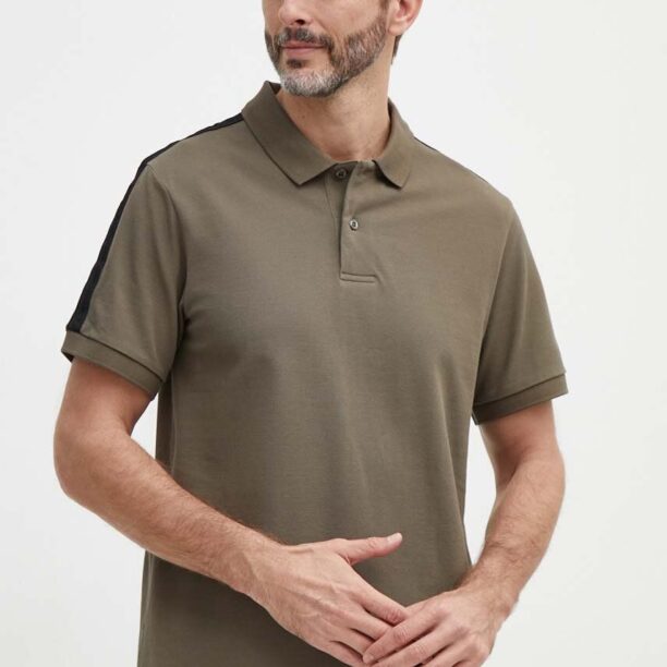 Armani Exchange polo de bumbac culoarea verde