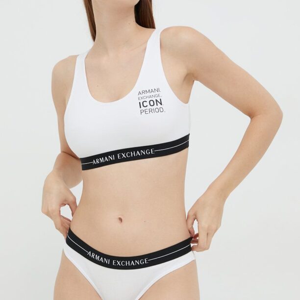 Armani Exchange sutien culoarea alb preţ