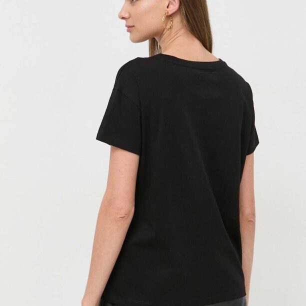 Armani Exchange tricou din bumbac culoarea negru preţ