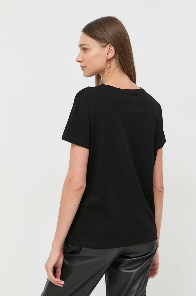 Armani Exchange tricou din bumbac culoarea negru preţ