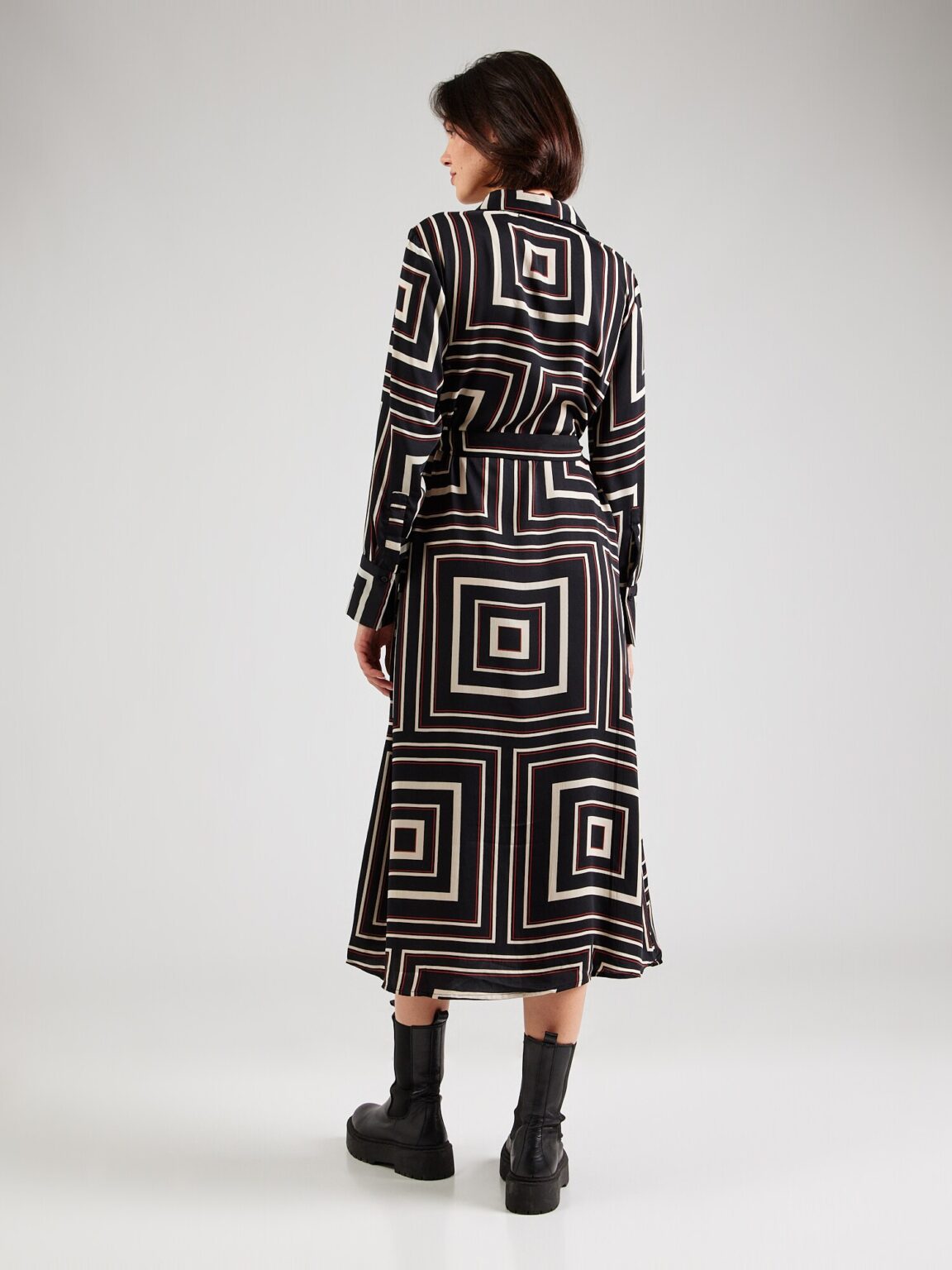 Aware Rochie tip bluză 'VMMARA'  negru / alb / alb lână preţ