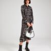 Aware Rochie tip bluză 'VMMARA'  negru / alb / alb lână