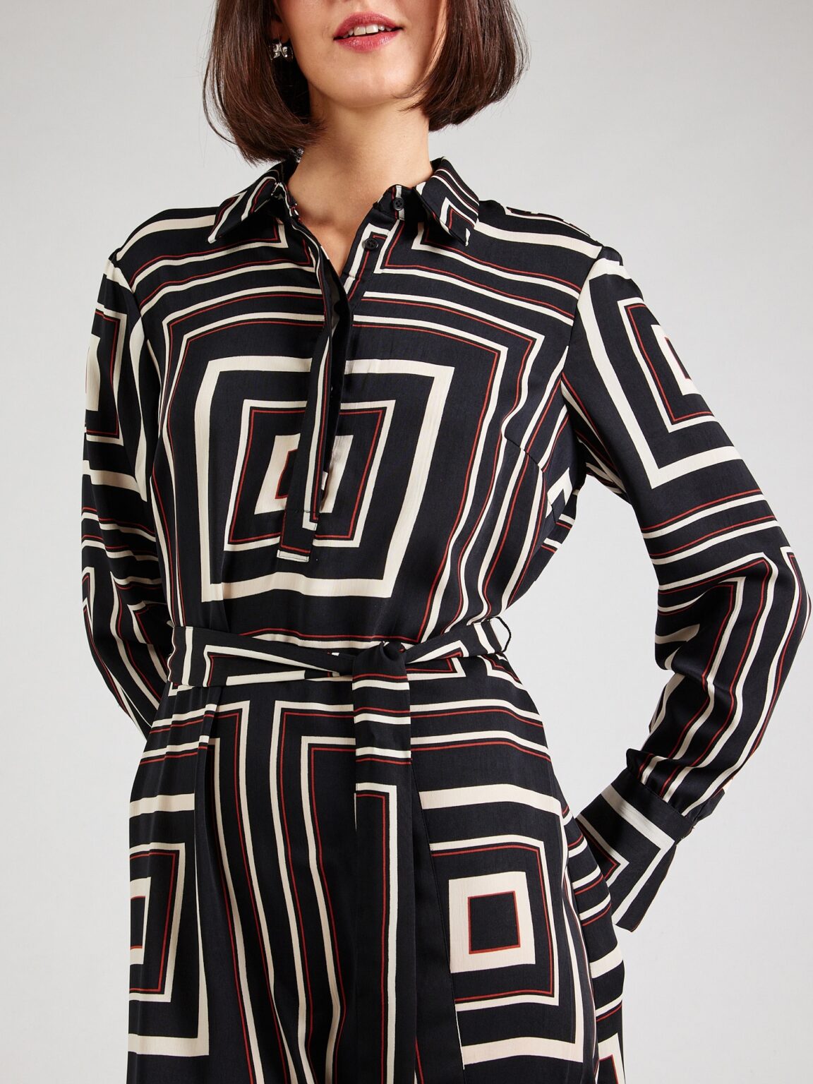 Preţ Aware Rochie tip bluză 'VMMARA'  negru / alb / alb lână