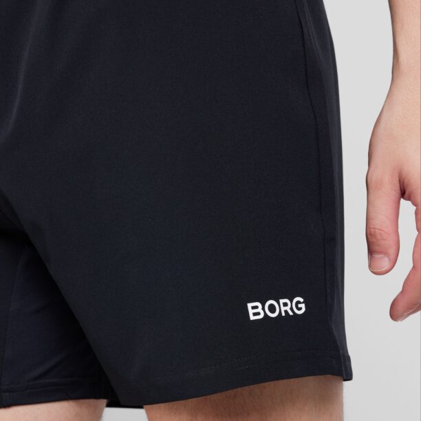 BJÖRN BORG Pantaloni sport 'ESSENTIAL'  negru / alb