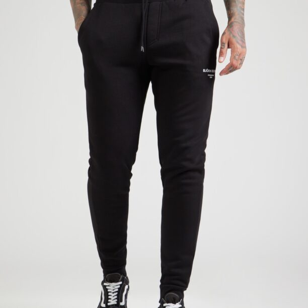 BJÖRN BORG Pantaloni sport 'ESSENTIAL'  negru / alb