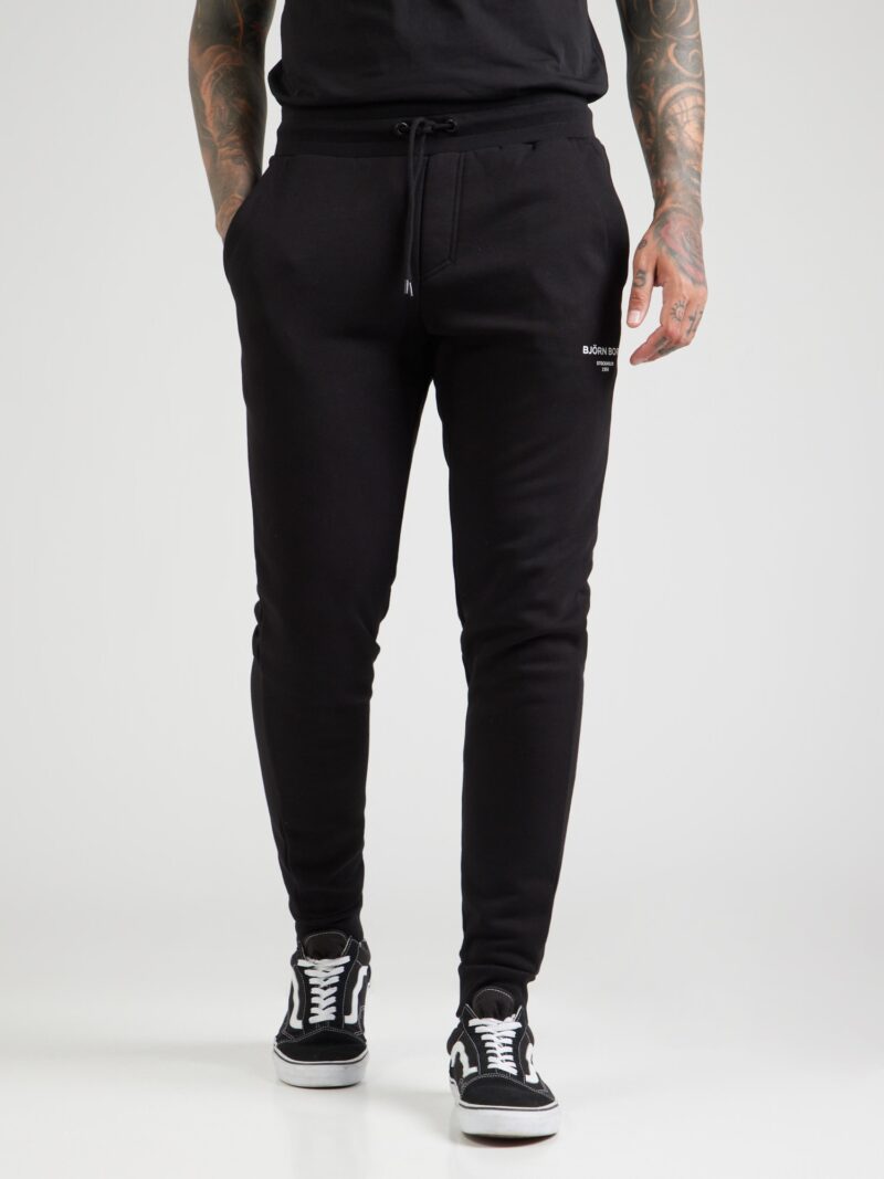 BJÖRN BORG Pantaloni sport 'ESSENTIAL'  negru / alb