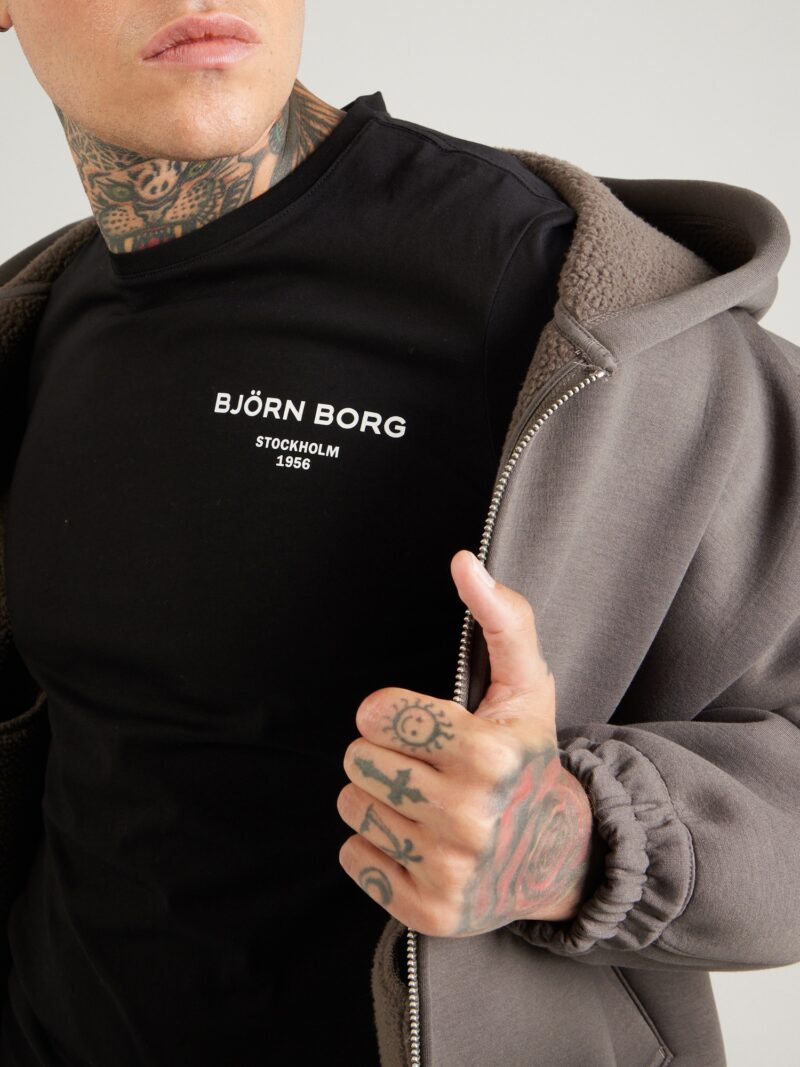 Preţ BJÖRN BORG Tricou funcțional 'ESSENTIAL'  negru / alb