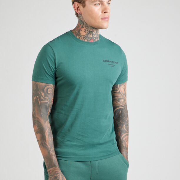 BJÖRN BORG Tricou funcțional 'ESSENTIAL'  verde / negru