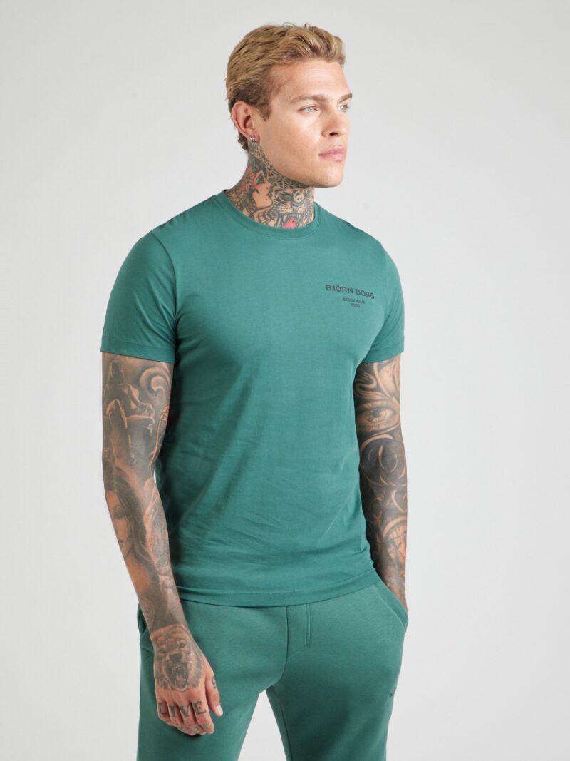 BJÖRN BORG Tricou funcțional 'ESSENTIAL'  verde / negru