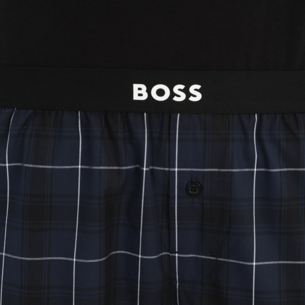 BOSS Pijama lungă 'Urban'  albastru închis / negru / alb preţ