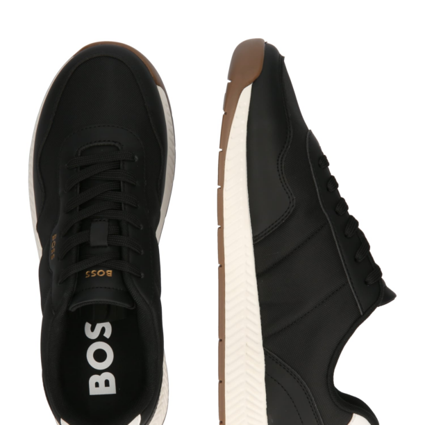 BOSS Sneaker low 'Titanium'  negru / alb