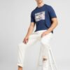 BOSS Tricou 'Building'  bleumarin / grej / alb