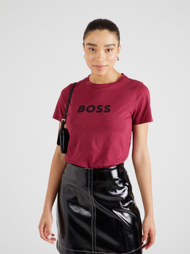 BOSS Tricou 'Elogo_5'  roșu burgundy / negru