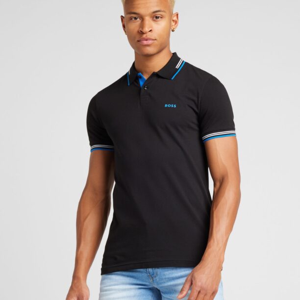 Cumpăra BOSS Tricou 'PAUL'  azur / negru / alb