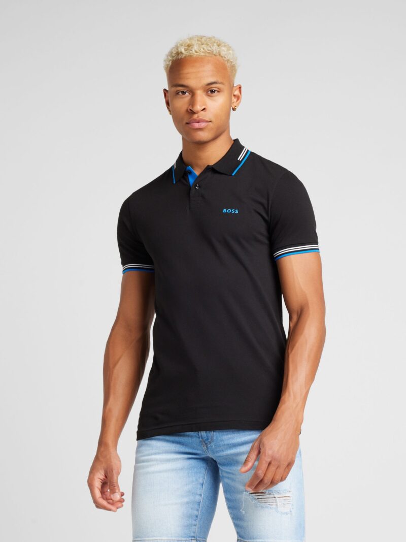 Cumpăra BOSS Tricou 'PAUL'  azur / negru / alb