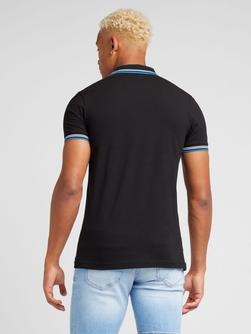 BOSS Tricou 'PAUL'  azur / negru / alb